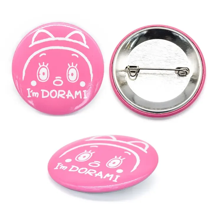custom smiley Promotion metal animal shape retractable badges supplier custom logo round shaped tin button pins badge