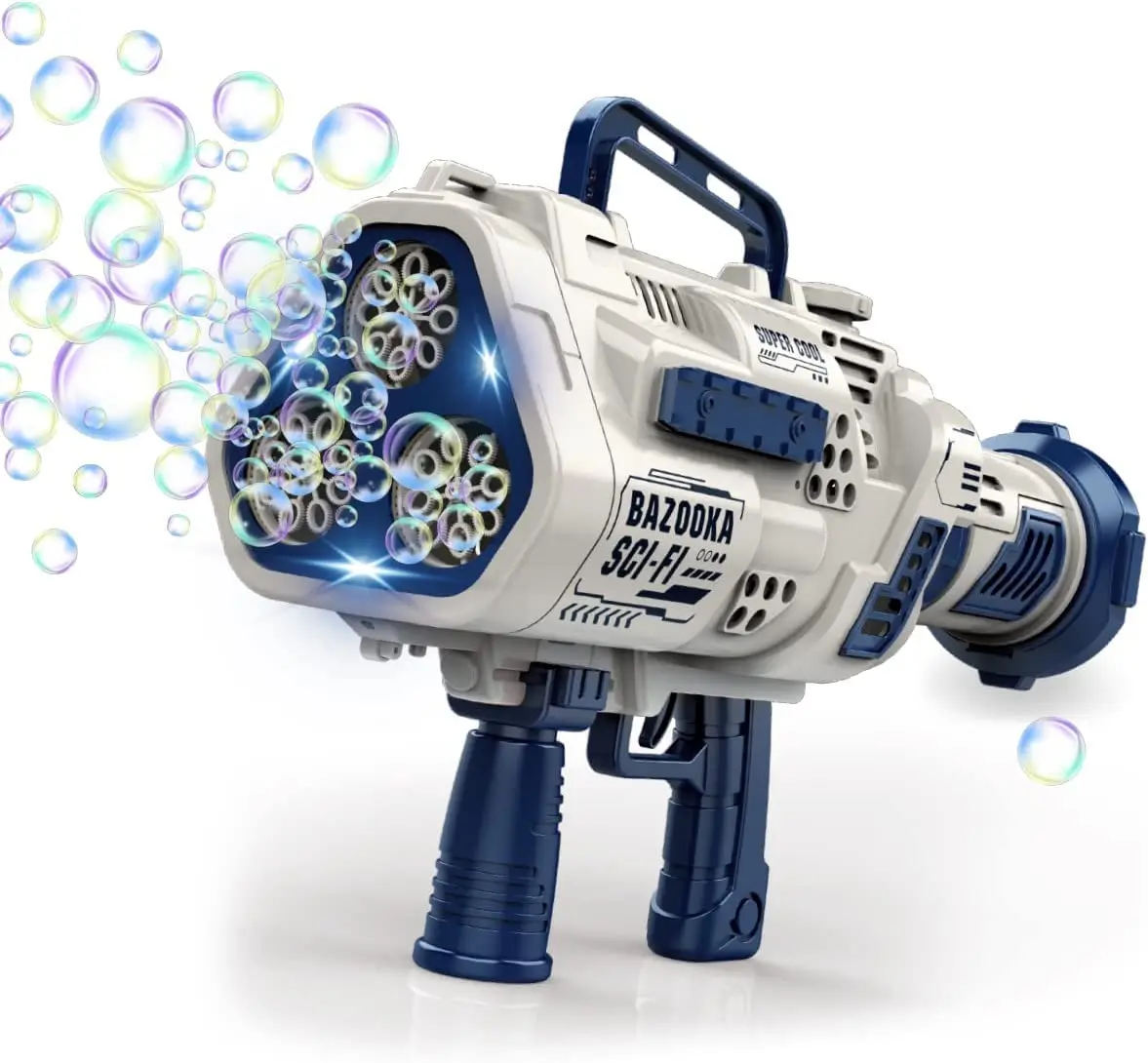 EPT Wholesale Summer Kids Toys 24 Holes Bazooka Bubble Machine Blower Bubble Gun For Kids