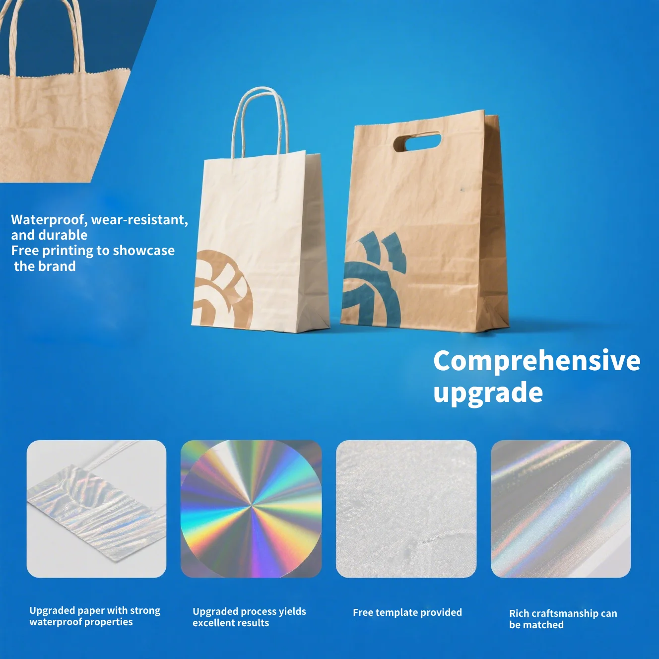 product customizable disposable luxury kraft paper gift bag with logo printing portable and wholesale friendly-6