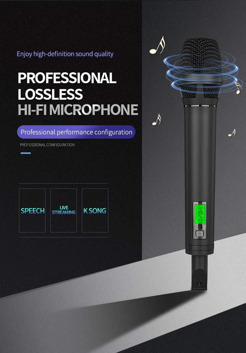 high end  4x 100 pro quad cordless handheld wireless microphone system professional ktv for business karaoke system