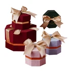 Wedding Gift Wholesale Custom High-Quality Wedding Festival Birthday Plush Octagon Ribbon Handcraf Gift Boxes