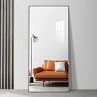 Mirror Wholesale Large Size Home Rectangular Metal Frame Floor Standing Hd Makeup Exquisite Full Length Vanity Mirror