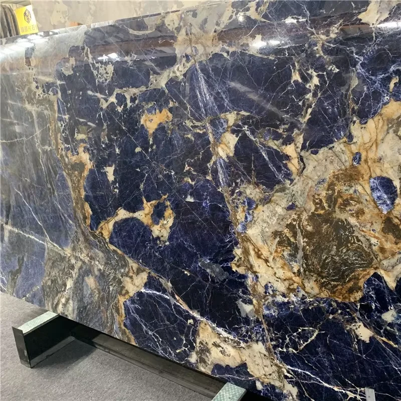 product import blue stone cloisonne marble slab nature blue sodalite and sodalite royal blue marble for hotel wall decoration-1