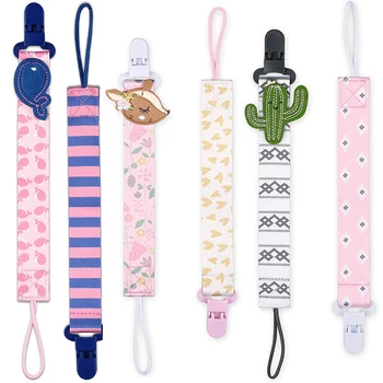 Food Grade colorful Cute Design Silicone Baby Pacifier Clip Baby Cute Teething Baby Holder