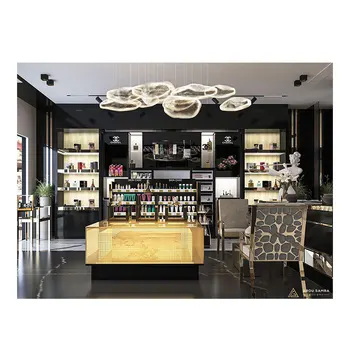 Luxury Perfume Display Shelf Perfume Shop Design LED Perfume Glass Display Cabinet