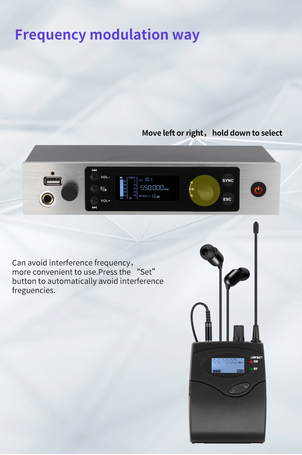 二真G5专业舞台监控系统，Usb，入耳式音频监控，耳机监控，单声道，适用于Dj舞台