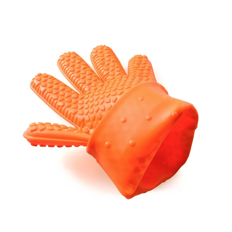 Heat Resistant Printed Silicone Oven Mitts & BBQ Gloves with Fingers Dishwasher Safe for Cooking & Baking supplier