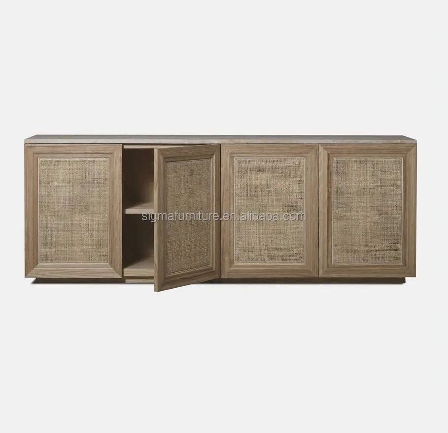 Living room console table storage cabinet  wood furniture dining room 4-door sideboard