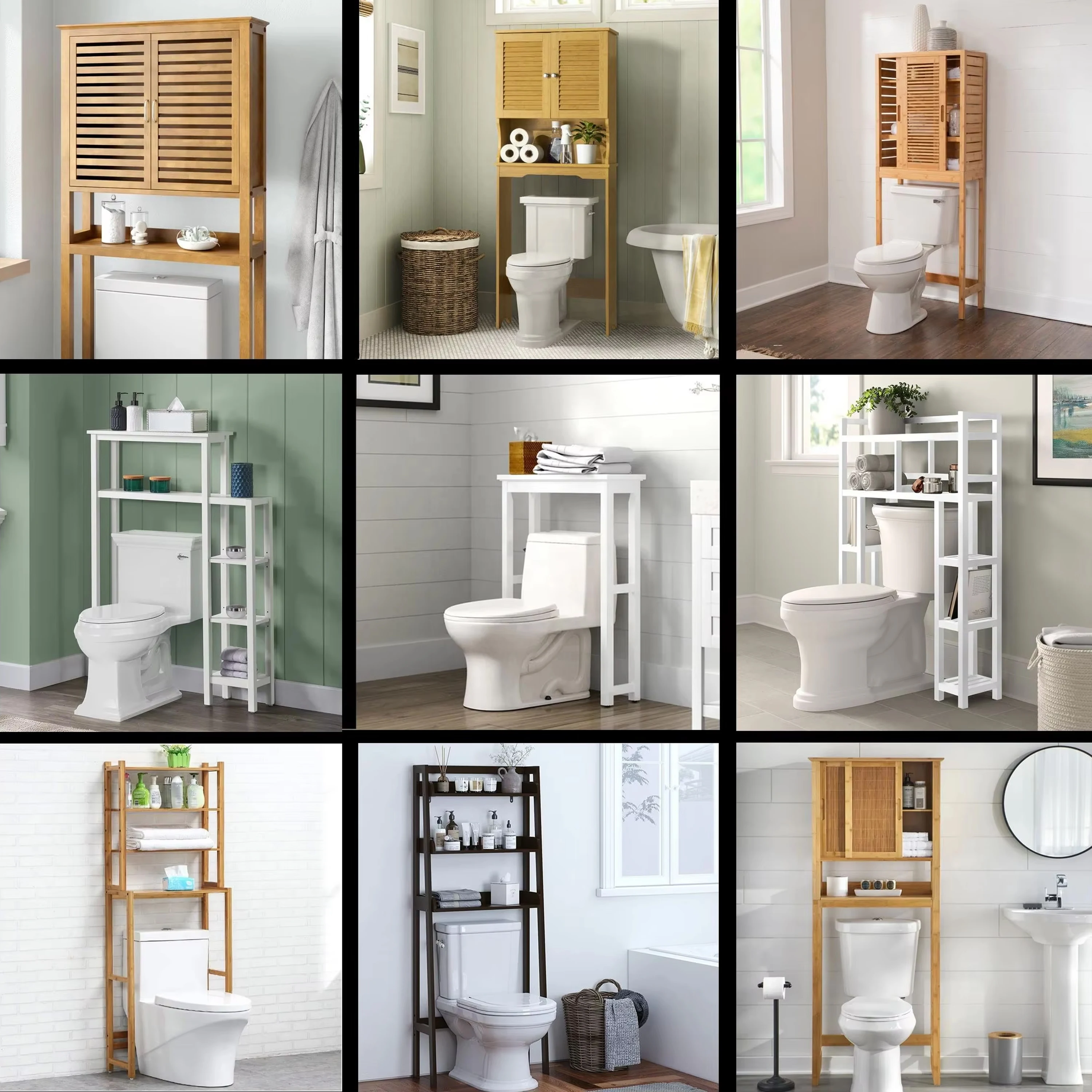 product bamboo toilet storage rack space saving over toilet shelf bathroom space saving organizer home bathroom accessory holder-6