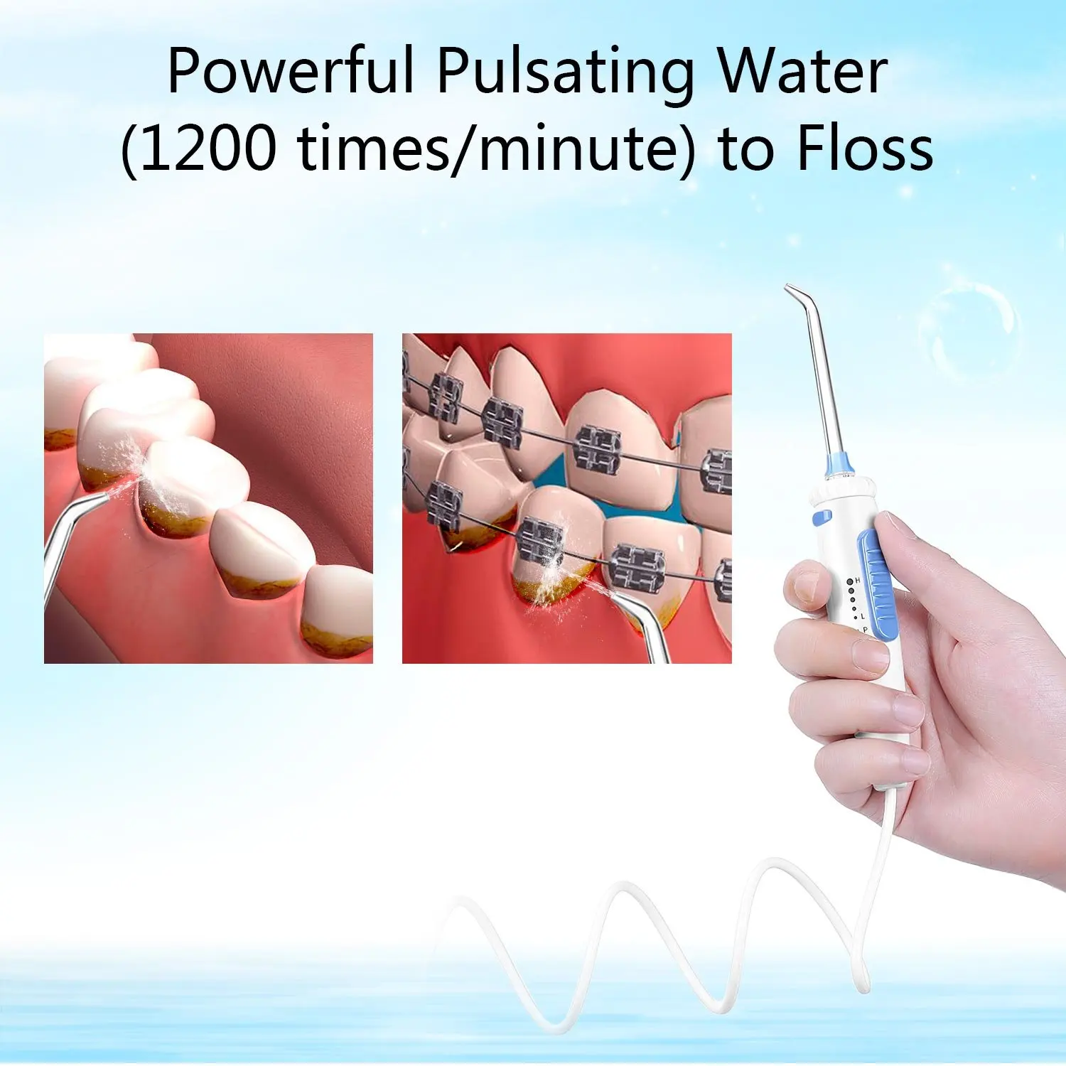 OEM Countertop Water Flosser Oral Irrigator with 5-110PSI Water Pressure 1 Year Warranty and ABS+PC Material
