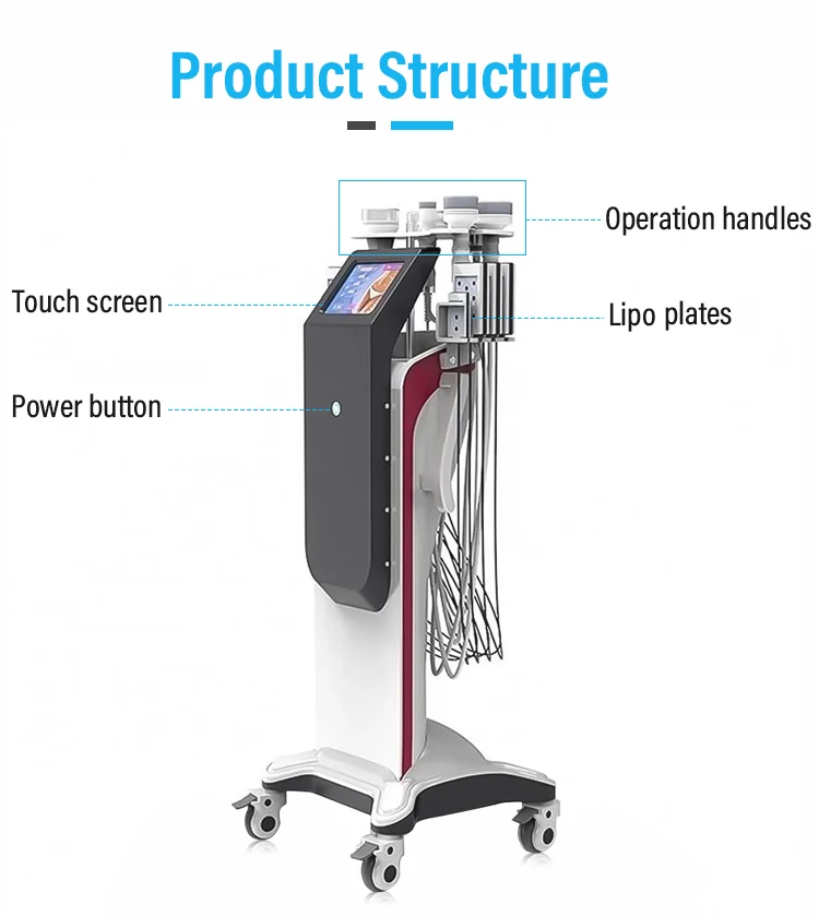10 in 1 80K Cavitation Slimming Machine with Vacuum RF and Lipolaser Pads 8 <div> <div class="summary__title"> <h5 class="h4 accordion__title">TECHNICAL SPECIFICATIONS</h5> </div> </div> <div id="ProductAccordion-1c28ceb2-8ff6-4ef1-ada8-722b51b23234-template--16767484887258__main" class="accordion__content rte"> <ul> <li>Machine Power: 500W</li> <li>Cavitation Frequency: 80Khz</li> <li>Voltage: 100V/110V/220V</li> <li>Material: Metal Handle + ABS</li> <li>Vacuum Pressure: -20KPA</li> <li>Laser wavelength:635nm~650nm</li> <li><span class="attr-name J-attr-name" title="Technology">Technology: </span>RF + Vacuum + BIO + heat + Cavitation+Lipolaser</li> <li>Package Size: 56*54*120cm</li> <li>Package Weight: 27 kg</li> <li> <div>ReturnPolicy: <b class="magic-5">30 Days Money back guarantee</b> <a href="http://skintechx.com/refund_returns" data-sm="true">Return Policy</a></div></li> <li> <div>ShippingDetails: <b class="magic-5">FREE SHIPPING fast delivery</b> <a href="https://skintechx.com/shipping-policy" data-sm="true">Shipping policy</a></div></li> </ul> </div> 10 in 1 80K Cavitation Slimming Machine with Vacuum RF and Lipolaser Pads