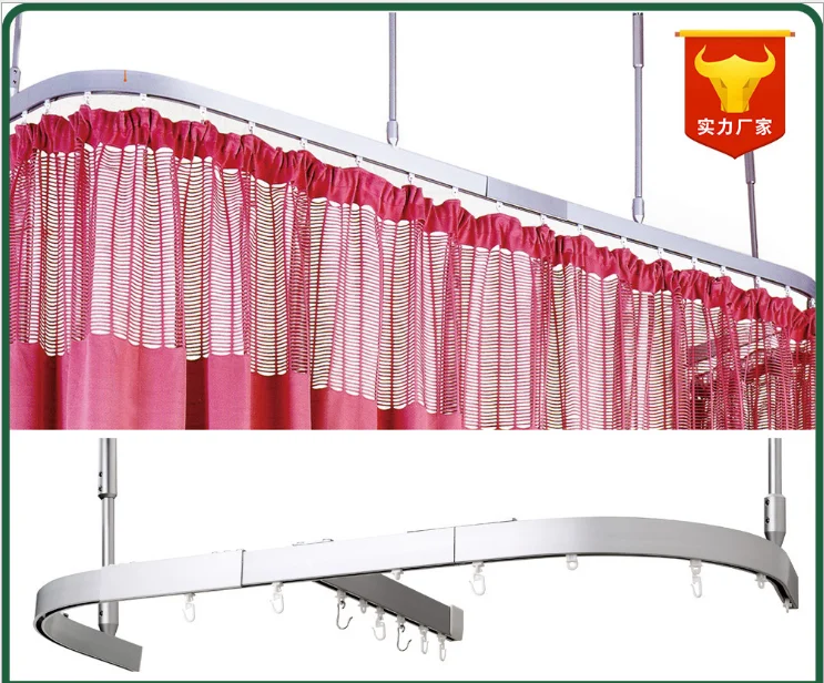 aluminum hospital curtain rail hardware metal ceiling mount bendable tracks system privacy curved room bed curtain track