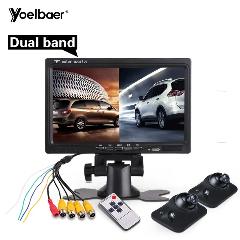 2 Split Screen Display 9-35v Rear View 