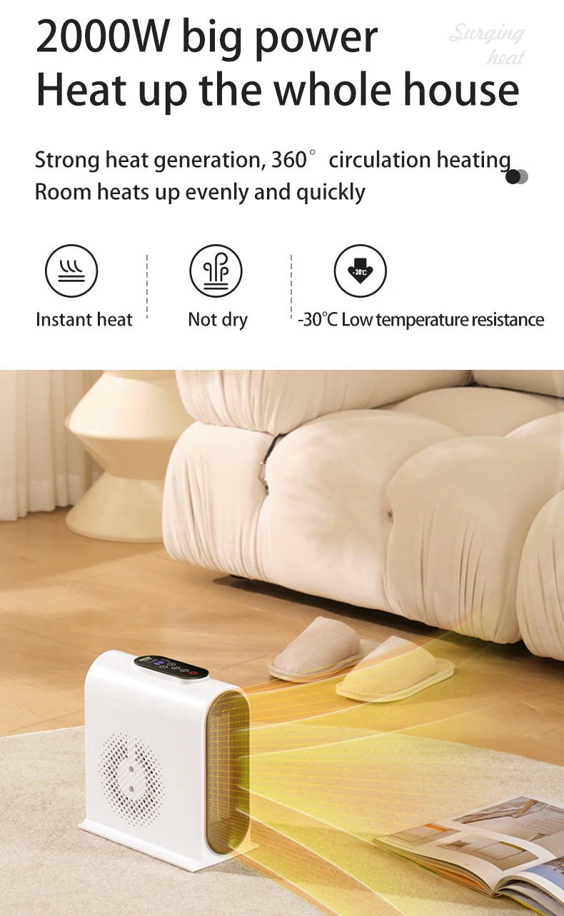 Small Desktop Multifunctional Heater, 2000W, PTC - detail 8