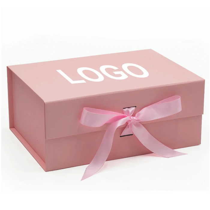 Customizable Ribbon Folding Cardboard Magnetic Gift Box with Recycled Materials for Craft and Gifts