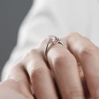 Ring Wedding Rings Classic 18K White Gold Diamond Engagement Ring Genuine 18K Solid Gold Diamond Wedding Ring