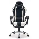 Leather Chair Chair Gaming Chair High Quality Retail Services Black And White Leather Swivel Gaming Chair With Pillow