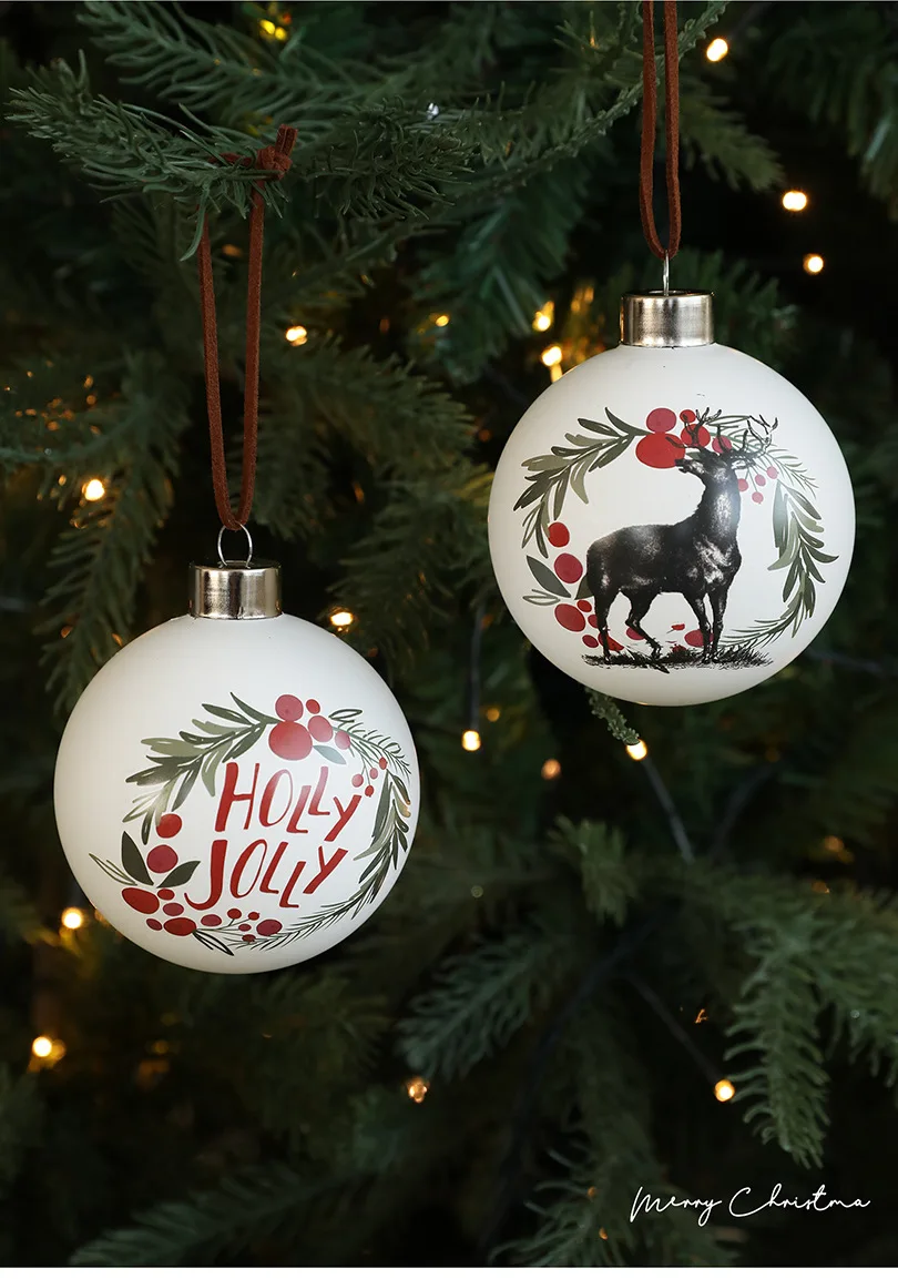 product vintage neutral hanging baubles glass christmas balls christmas ball tree ornaments for winter holiday xmas tree decor-6