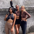 Tank Top Tops New Fashion Women Sexy Casual Tank Top Vest Blouse Sleeveless Cr Drawstring Crop Top Tops