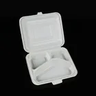 Food Container Food Clamshell Takeaway Food Container Disposable 3 Compartment Lunch Box