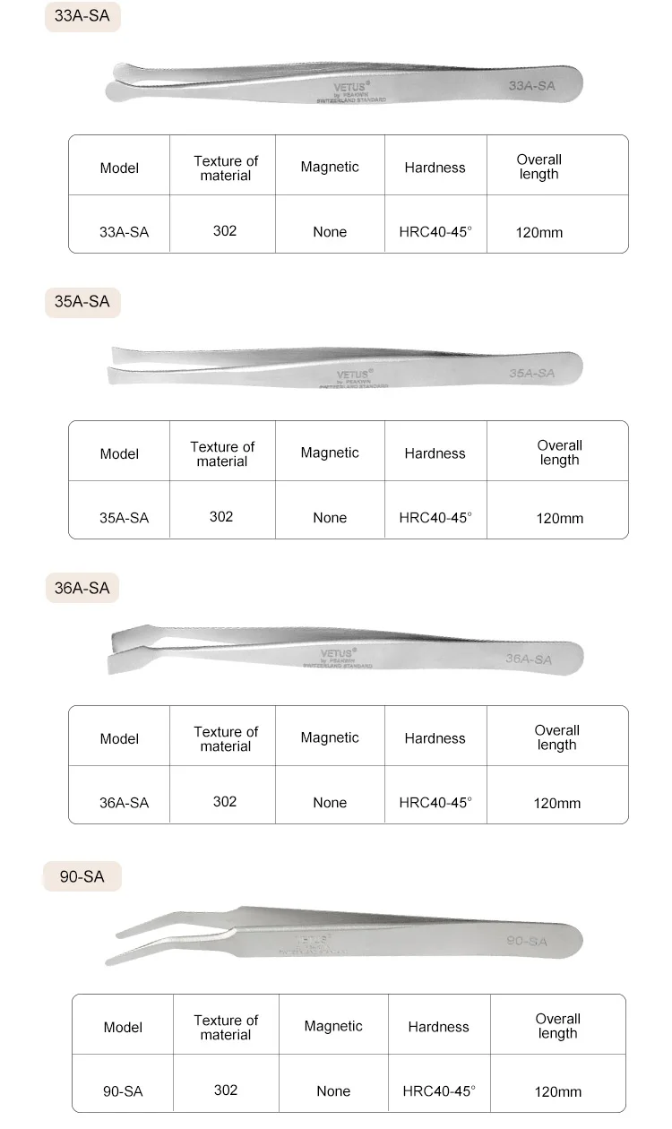 Newest Stainless Steel Lash Eyebrow Tweezers Straight Eyelashes Tweezer