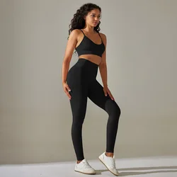 Wholesale OEM Custom Logo Sports Bra Sets Athleisure Workout Gym Active Wear Fitness Yoga Sports Wear Legging Set For Women