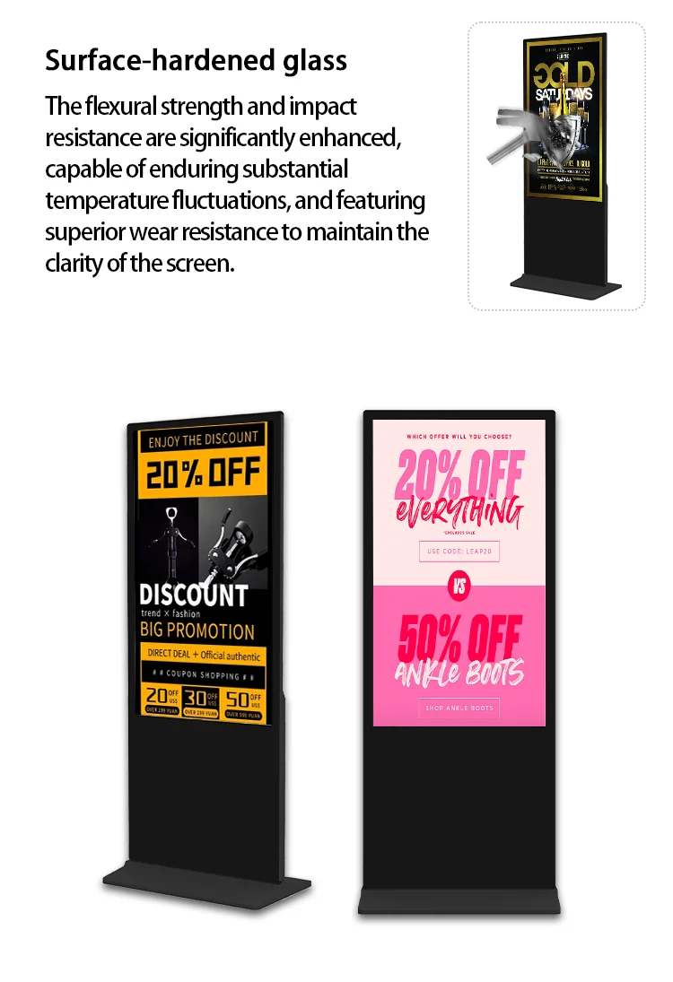 55 Inch Free Sample Available Ultra Thin Totem Display Touch Screen Kiosk Advertising Player LCD Floor Standing Digital Signage manufacture