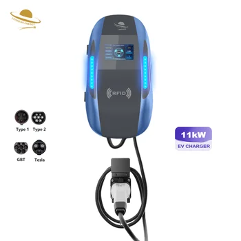 LEISHENG Ocpp Type 2 Fast Electric Car Ev Charging Ev Car Charger For Eu Home Solar System 11kw Ev Charger Evse Wallbox 32a 16a
