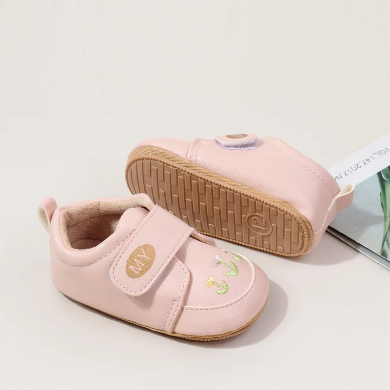 Wholesale Hook&loop Design Baby Toddler Walking Shoes Ant-slip TPR Outsole Baby Walking Shoees supplier