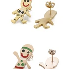 Earrings Earrings Trendy Kids Earrings Cartoon 18k Gold Plated Stainless Steel Stud Earrings