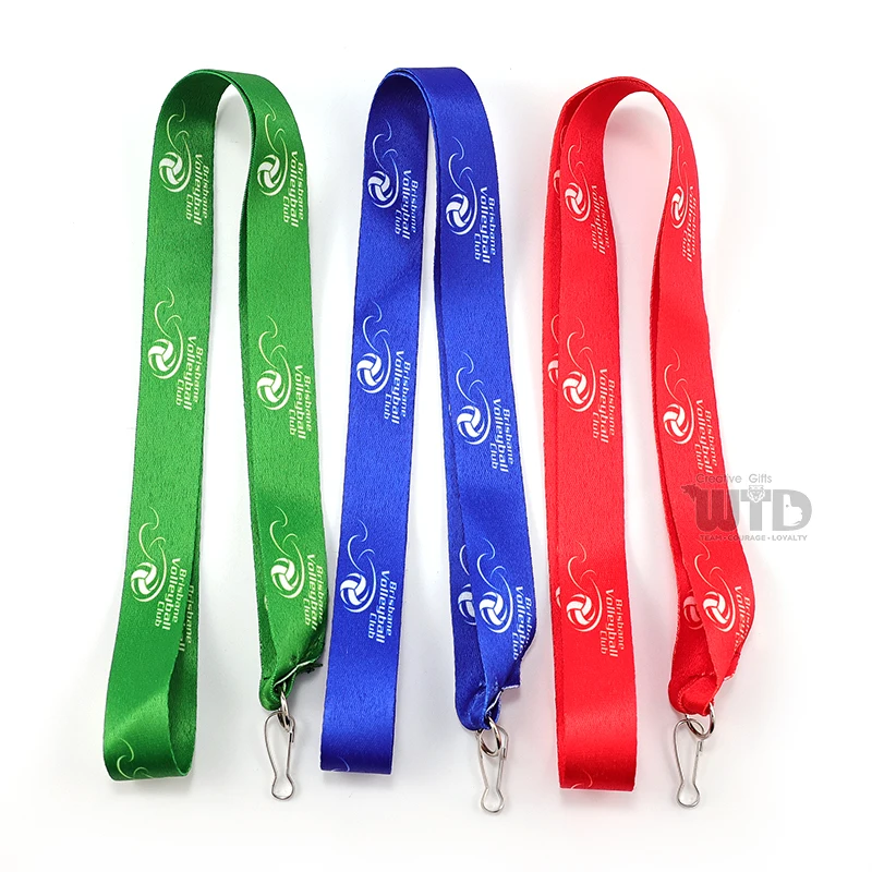 product custom printed silk lanyard with hook accessory personalized sports event id card holder staff neck strap sports event accessory-6