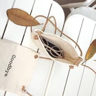 Pouch Cotton Bag Mini Cotton Bag Custom Logo Letter Long Leather Handle Pouch Bag Cotton Canvas Crossbody Bag