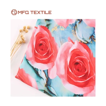 2022 new style 115gsm woven 100% polyester fabric flower pattern digital printing fabric for dress