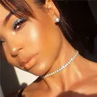Custom Zirconia Custom Silver Cubic Zirconia Iced Out Tennis Chain Initial Multilayer Necklace