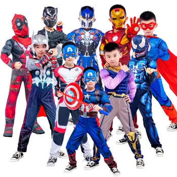 China Factory Classic Popular Blue&red Avenger Suit Tv&movie Superhero Jumpsuits Anime Spiderman Halloween Avengers Clothes