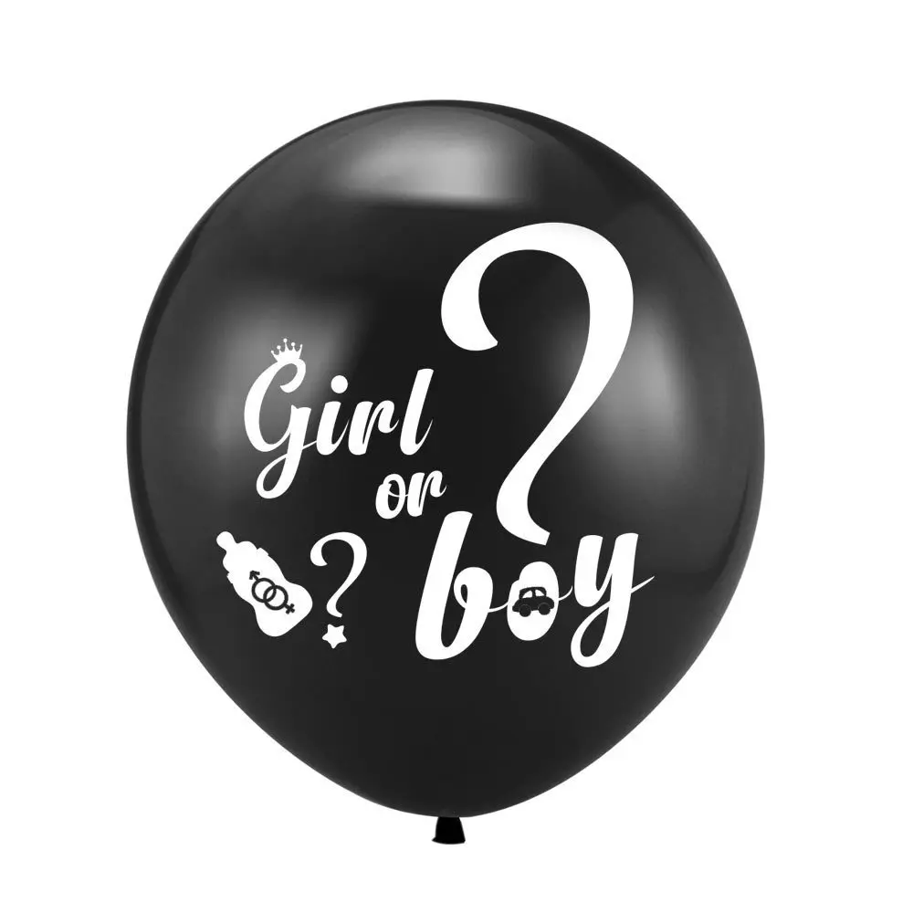 36 inch black Gender Reveal confetti balloon boy or girl Question Mark Balloon baby shower party decorations set