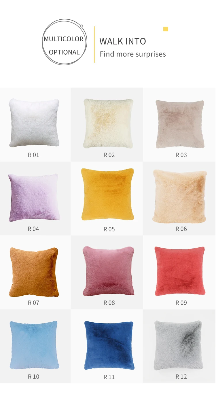Wholesale Throw Pillow Modern Fur Throw Pillow Covers White Faux Rabbit Fur Throw Pillows H29471aeb59e04d4db81af802329bc37bF