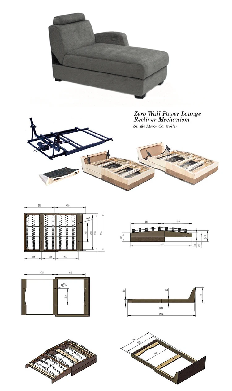 Chassis Lounge Recliner Mechanism SFL000# Foldable Sofa Bed Mechanism