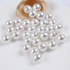 Pearl Loose Round Pearls Original White Circle Round Pearl Shell Hole Drilled Pearl Loose Beads