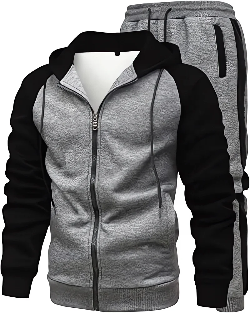 Mens Tracksuit 2 Piece Sweatsuit Sets Casual Hoodie Jogging Athletic Suits