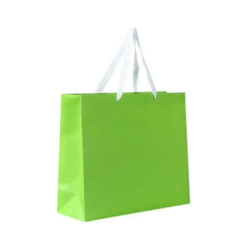 Luxury Lime Green Paper Bag For Clothing Shoes Store Gift Paper Bag For Cosmetics Packaging Custom Logo Shopping Bag