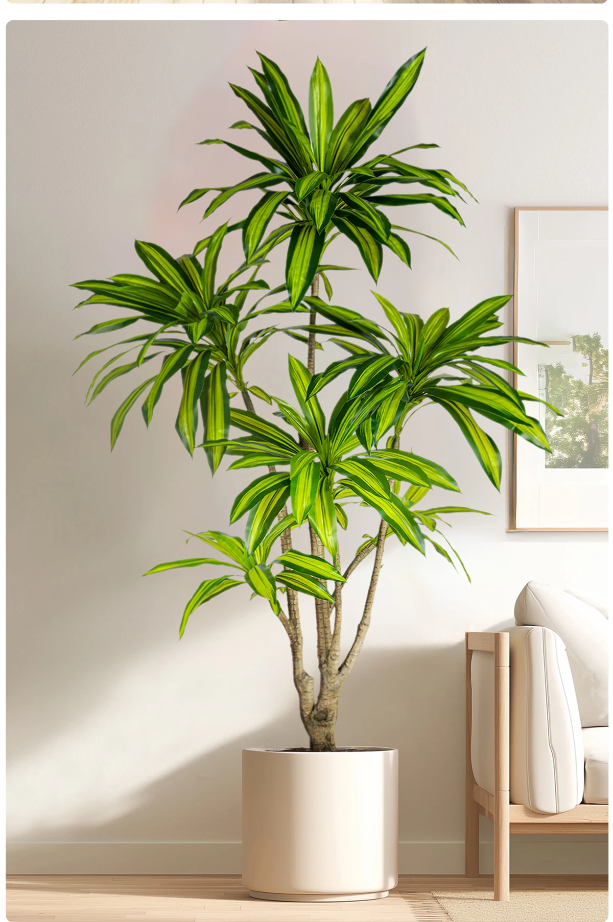 Artificial Simulated Dracaena Fragrans Plastic Decorative Green Tree for Home or Office Pot Decorative Christmas Garden Greenery manufacture