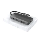 Adapter Aluminum USB 3.0 Hub High Speed USB Cable Adapter 8 In 1 Type C Hard Drive Docking Station