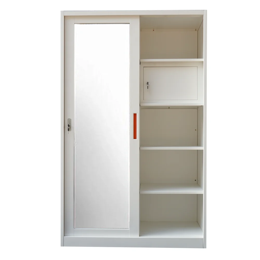 2024 New Promotion  Girl Bedroom Storage Painted Armoire Mirror Sliding Door Wardrobe Closet