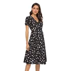 Print Dress 2021 New Arrivals Women Summer V Neck Chiffon Floral Print Dress