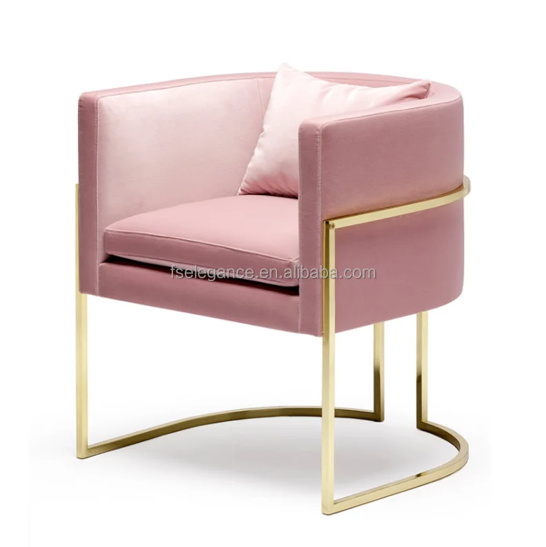 Modern Ergonomic Velvet Fabric Upholstered Luxury Living Room Furniture Leisure Lounge Arm Chairs Dining Chair