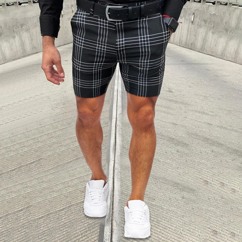 2022 New Arrivals Summer Pants Plaid Zipper Fly Straight Office Shorts For Men - Buy Shorts For Men,Wholesale Custom Men Checkered Print Pockets Design Stretch Length Men Shorts Pants,High