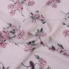 Pink Fabric Ready To Ship Popular Pink Romantic Flower 70D Chiffon Print Fabric For Ladies Dresses