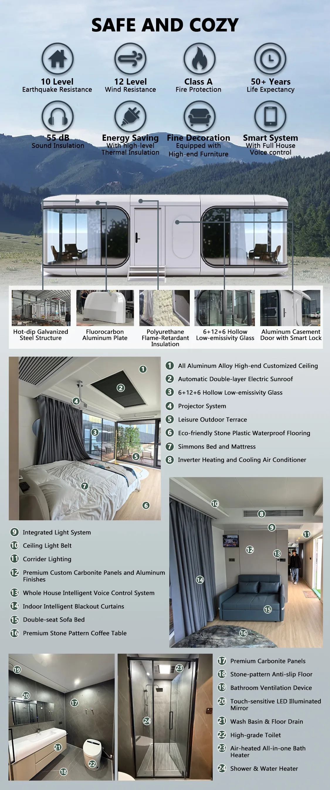 Luxury Design Smart Furniture Resot Prefab Space Capsule House Modern for Vacation supplier