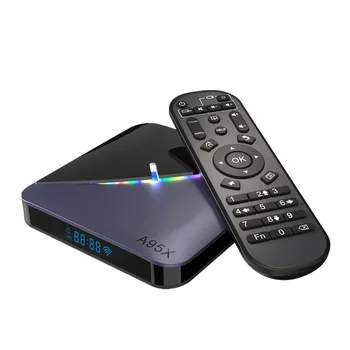 Best iptv box A95x A95XF3 Amlogic S905X3 Quad Core Support 8K WiFi Media Player A95X F3 with RGB light Smart Android 9.0 TV BOX